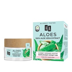 AA ALOES 100% Aloe vera extract Sorbet dzienno-nocny nawilżająco-kojący 50ml