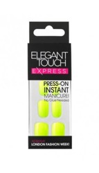 Elegant Touch Express Press – On Instant Manicure - Sztuczne paznokcie samoprzylepne Neon Yellow, 24 sztuki