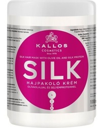 Kallos Silk  Hair Mask - Maska do włosów suchych z wyciągiem oleju oliwkowego i proteinami jedwabiu, 1000 ml
