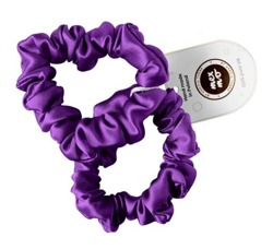 MEXMO Scrunchie MEDIUM Zestaw dwóch jedwabnych gumek do włosów Royal Purple