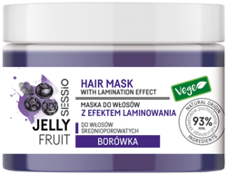 SESSIO Jelly Fruit Maska do włosów średnioporowatych z efektem laminowania Borówka 250g