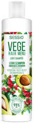 SESSIO Vege Hair Menu Awokado Żurawina lekki szampon wzmacniający do włosów średnioporowatych 300ml