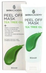 SkinAcademy Peel Off Mash TEA TREE OIL Oczyszczająca maska do twarzy z olejkiem z drzewa herbacianego 80ml
