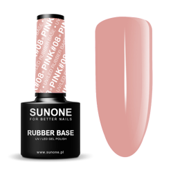 SunOne  Rubber Base Kauczukowa baza hybrydowa Pink #08 5g
