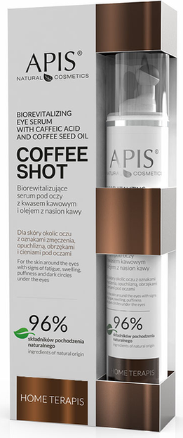 APIS Coffee Shot Home Terapis biorewitalizujące serum pod oczy z kwasem kawowym i olejem z nasion kawy 10ml