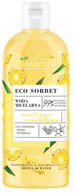 Bielenda Eco Sorbet Ananas rozświetlająca woda micelarna 500ml