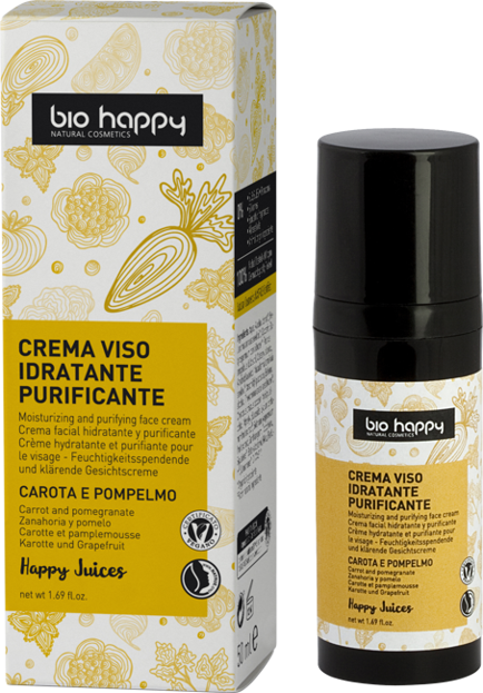 BioHappy Crema Viso Idratante Oczyszczający krem do twarzy Żółta Marchewka&Grejpfrut 50ml