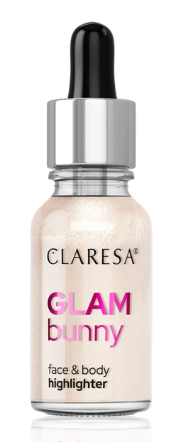 CLARESA Glam Bunny płynny rozświetlacz do twarzy i ciała 01 Champagne Lady