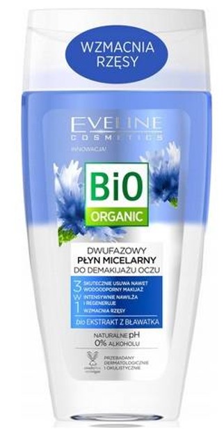Eveline Cosmetics BIO Organic Dwufazowy płyn micelarny do demakijażu oczu Bławatek 150ml