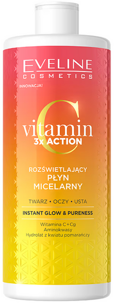 Eveline Cosmetics Vitamin C 3x Action Rozświetlający płyn micelarny 500ml