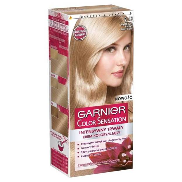 Garnier Color Sensation Farba do włosów krem koloryzujący - 9.13 KRYSTALICZNY BEŻOWY JASNY BLOND 110ml
