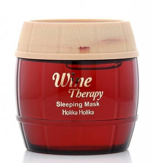 Holika Holika Wine Therapy Sleeping Mask Red Wine - Całonocna maska przeciwzmarszczkowa do twarzy z ekstraktem z czerwonego wina 120ml