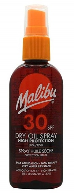 Malibu 30SPF Dry Oil Spray Medium Protection Suchy olejek do opalania 100ml