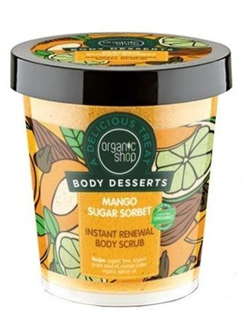 Organic Shop Body Desserts - Regeneracyjny scrub do ciała Mango Sugar Sorbet 450ml