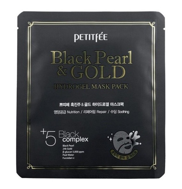 PETITFEE Black Pearl&Gold Hydrogel Mask pack Hydrożelowa maska do twarzy 32g