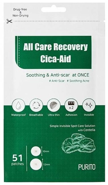 PURITO All Care Recovery Cica-Aid Plastry na niedoskonałości 51szt
