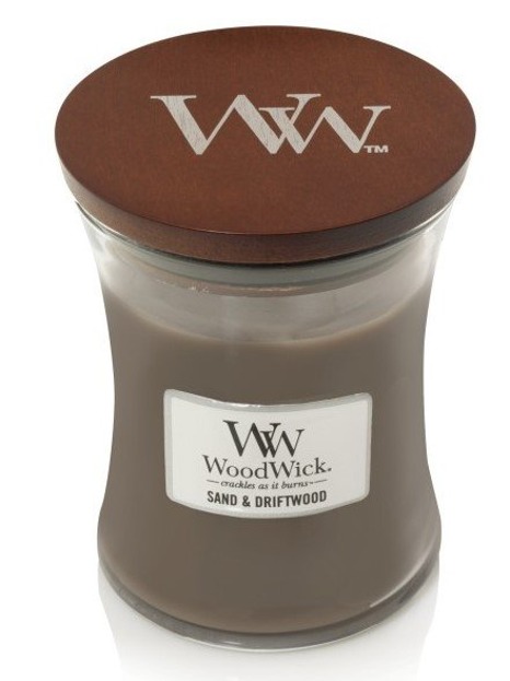 WoodWick świeca średnia Sand&Driftwood 275g